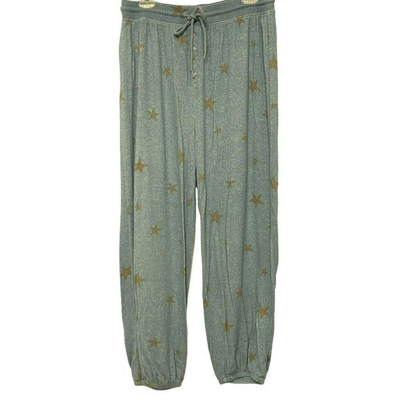 American Eagle Outfitters Sz M Pull-On Elastic Waist Jogger Pants Blue w Stars - Picture 4 of 8